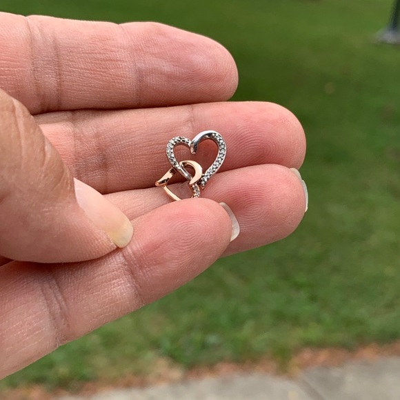 Kay jeweler silver rose gold Diamond heart pendant - Picture 4 of 5